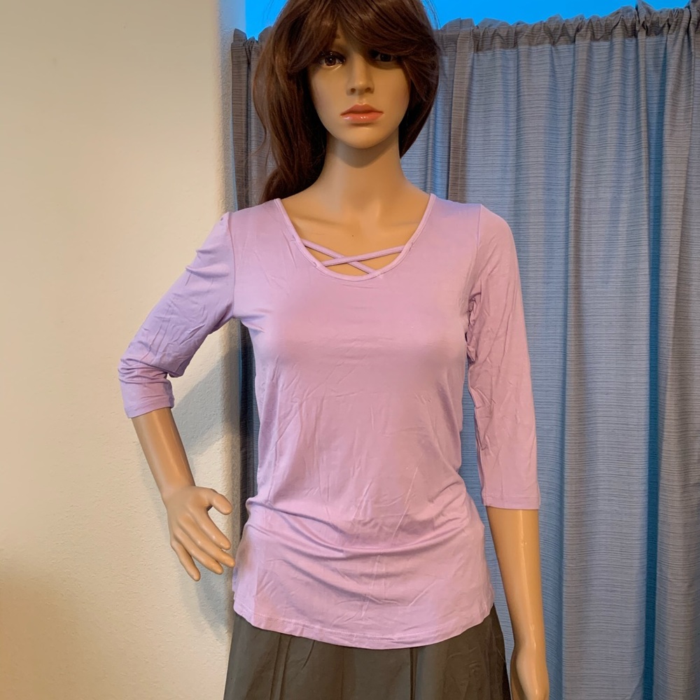 Lavender 3/4 sleeve top